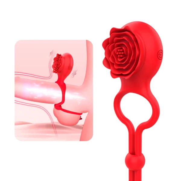 Anillo Vibrador Rosa Recargable con 10 Modos