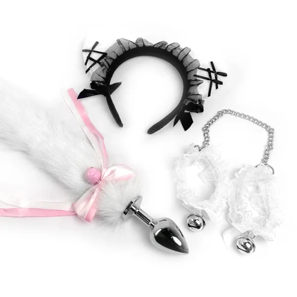 Kit BDSM 3 Piezas Cute Blanco para Pet Play